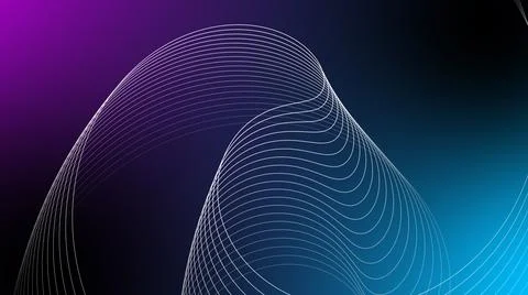 Wavy ribbon from so much parallel lines. abstract background with lines. 스톡 일러스트