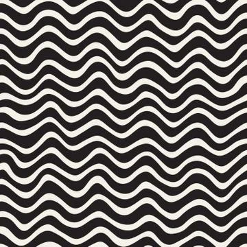 Wavy Ripple Hand Drawn Lines. Abstract Geometric Background Design. Vector Stock Illustration