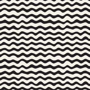 Wavy Ripple Hand Drawn Lines. Abstract Geometric Background Design. Vector Stock Illustration