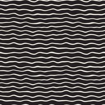 Wavy Ripple Hand Drawn Lines. Abstract Geometric Background Design. Vector Illustrazione stock
