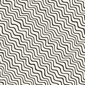 Wavy Ripple Hand Drawn Lines. Abstract Geometric Background Design. Vector .. Stock Illustration