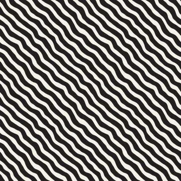 Wavy Ripple Hand Drawn Lines. Abstract Geometric Background Design. Vector .. Stock Illustration