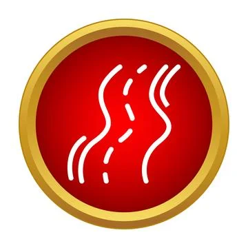 Wavy road map navigation icon button Stock Illustration