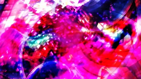 Wavy Rotating Geometric Particles with Vivid Magenta Colors Stock Footage 112644936