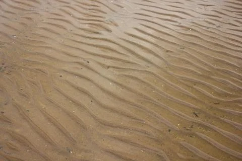 Wavy sand surface at low tide Stock Photos