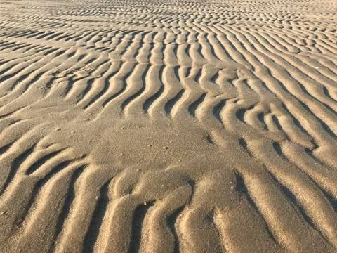 Wavy sandy beach Stock Photos
