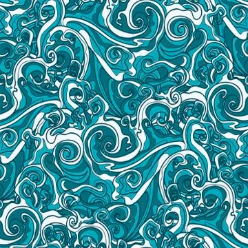 Wavy Seamless Pattern Stock Illustration