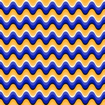 Wavy seamless pattern with optical illusion of movement. Stock Illustration
