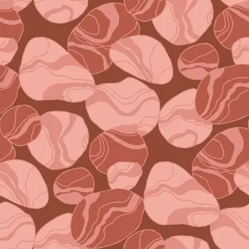 Wavy seamless repeatable motif n terracottas hues Illustrazione stock