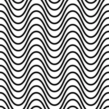 Wavy seamless striped pattern. Vector simple endless background. Creative 스톡 일러스트