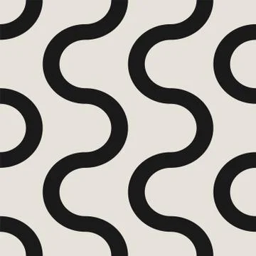 Wavy seamless striped vertical pattern. Vector curly endless background Stock Illustration