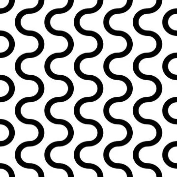 Wavy seamless striped vertical pattern. Vector curly endless background 스톡 일러스트