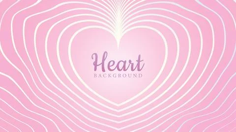 Wavy silver lines with heart shape on a pink background 스톡 일러스트