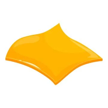Wavy single slice of processed cheese illustration Stockillustratie