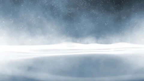 Wavy snowy landscape with falling flicker snowflakes loop Stock Footage 324185925