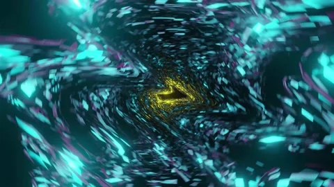 Wavy Sphere Static Glow Bright Tunnel VJ Loop 4K Stock Footage 133617887
