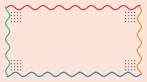 Wavy squiggle border drawing on and off around empty center 库存影片 348296174