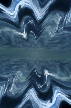 Wavy stormy blue cloud explosion Stock Illustration