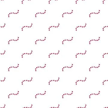 Wavy string of red beads seamless pattern Stock Illustration