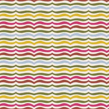 Wavy Stripe Texture Seamless Pattern. Thin Horizontal Lines Geo Background 스톡 일러스트