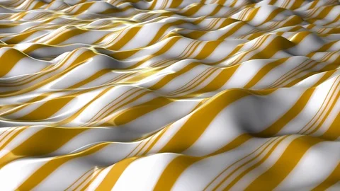 Wavy Striped Abstract surface - Premium Golden Color Stock Footage 107778132