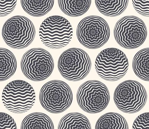 Wavy Striped Balls Seamless Pattern Vector Modern Abstract Background Illustrazione stock
