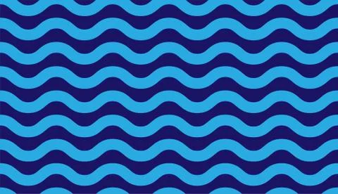 Wavy striped ornament. Pattern background with blue waves. Vector design for  Stock Illustration