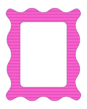 Wavy striped rectangular colorful retro decorative frame Stock Illustration