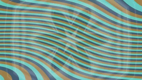 Wavy stripes abstract background in teal and brown 4K a mesmerizing video 4K Video stock 333049250