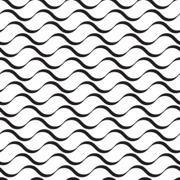 Wavy stripes seamless pattern Stock Illustration