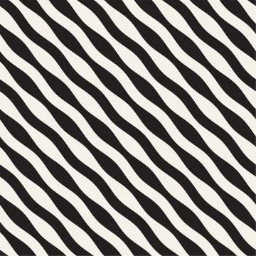 Wavy stripes vector seamless pattern. Retro wavy texture. Geometric lines m.. Stock Illustration