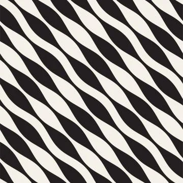 Wavy stripes vector seamless pattern. Retro wavy texture. Geometric lines Stock Illustration