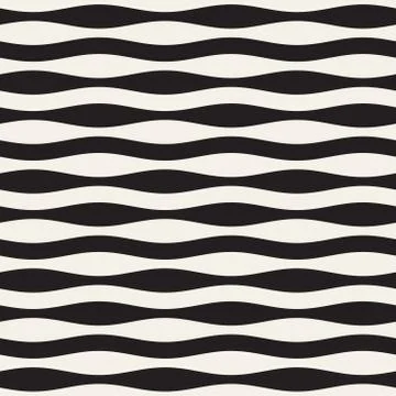 Wavy stripes vector seamless pattern. Retro wavy texture. Geometric lines m.. 스톡 일러스트