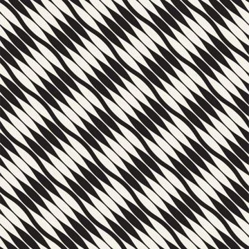 Wavy stripes vector seamless pattern. Retro wavy texture. Geometric lines m.. Stock Illustration