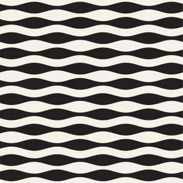 Wavy stripes vector seamless pattern. Retro wavy texture. Geometric lines m.. 스톡 일러스트