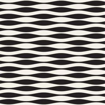 Wavy stripes vector seamless pattern. Retro wavy texture. Geometric lines m.. 스톡 일러스트