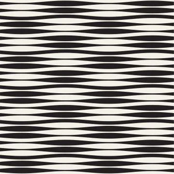 Wavy stripes vector seamless pattern. Retro wavy texture. Geometric lines m.. Stock Illustration