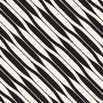 Wavy stripes vector seamless pattern. Retro wavy texture. Geometric lines m.. Stock Illustration