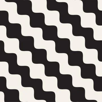 Wavy stripes vector seamless pattern. Retro wavy texture. Geometric lines m.. 스톡 일러스트