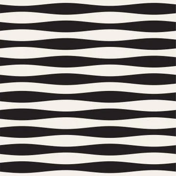 Wavy stripes vector seamless pattern. Retro wavy texture. Geometric lines m.. 스톡 일러스트