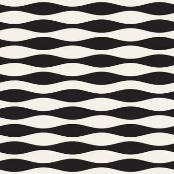 Wavy stripes vector seamless pattern. Retro wavy texture. Geometric lines m.. Stock Illustration