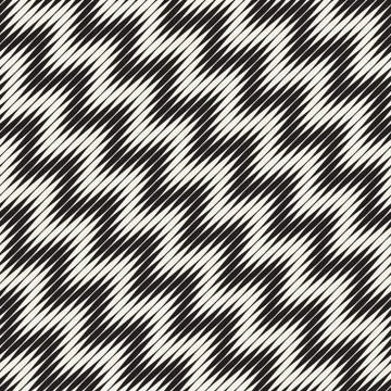 Wavy stripes vector seamless pattern. Retro wavy engraving texture. Geometr.. Stockillustratie