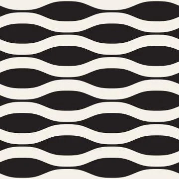 Wavy stripes vector seamless pattern. Retro wavy texture. Geometric lines m.. 스톡 일러스트