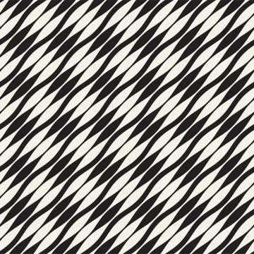 Wavy stripes vector seamless pattern. Retro wavy texture. Geometric lines m.. Stock Illustration