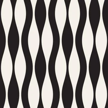 Wavy stripes vector seamless pattern. Retro wavy texture. Geometric lines m.. Stock Illustration