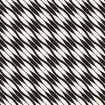 Wavy stripes vector seamless pattern. Retro wavy texture. Geometric lines m.. Stock Illustration