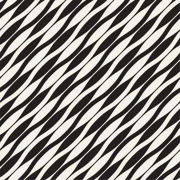 Wavy stripes vector seamless pattern. Retro wavy texture. Geometric lines m.. Illustrazione stock