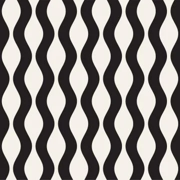 Wavy stripes vector seamless pattern. Retro wavy texture. Geometric lines m.. Stock Illustration