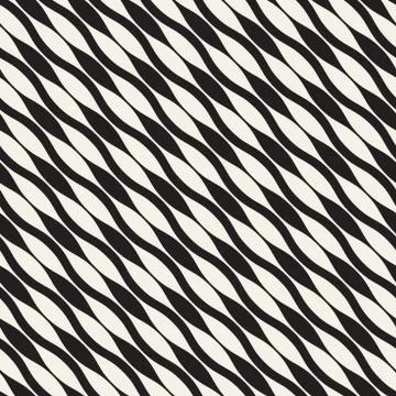 Wavy stripes vector seamless pattern. Retro wavy texture. Geometric lines m.. イラスト素材