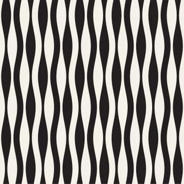 Wavy stripes vector seamless pattern. Retro abstract texture. Geometric lin.. Stock Illustration